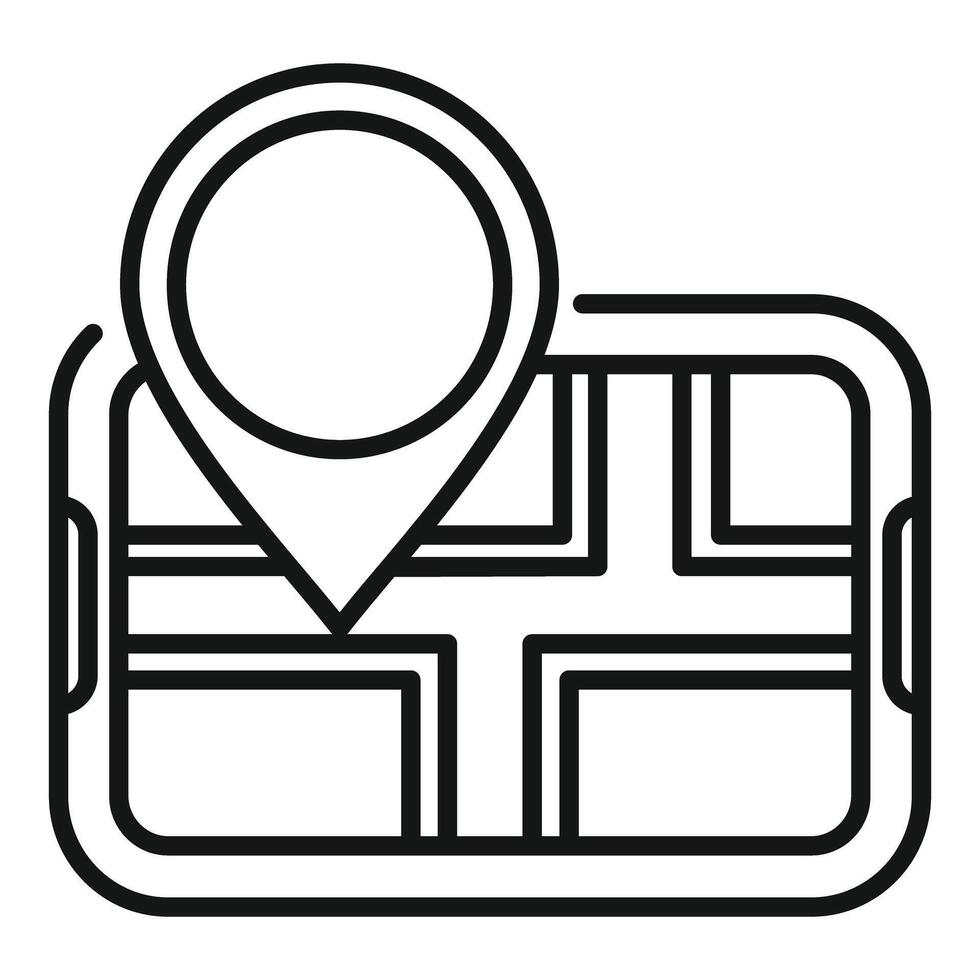 Mobile gps navigation showing location pin on city map vector