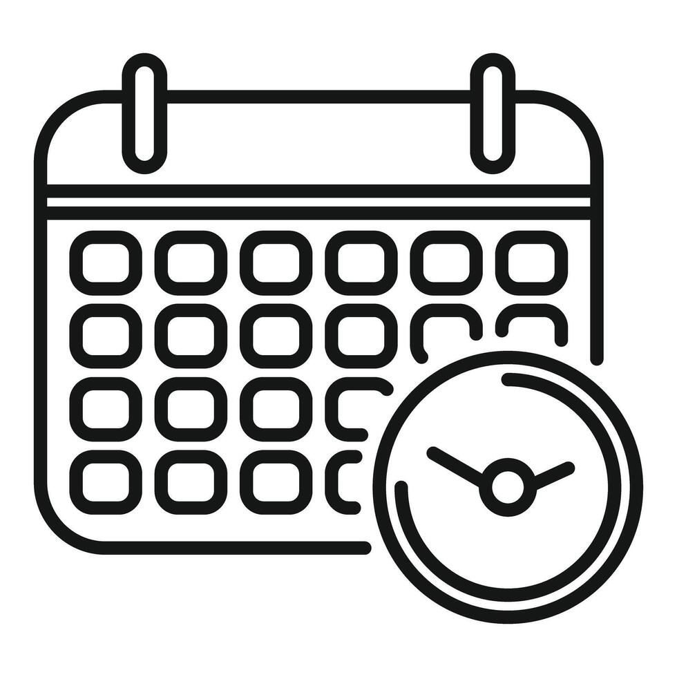 Clock showing time management with calendar showing scheduled events vector