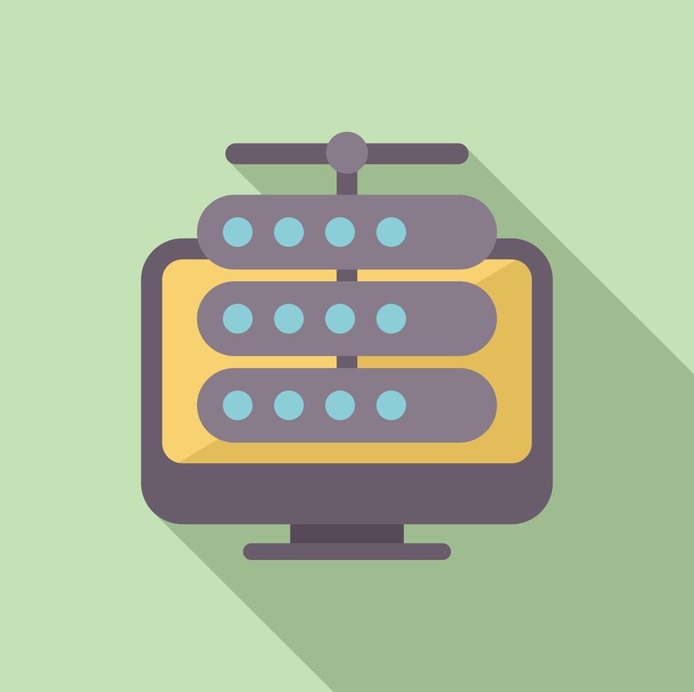 Computer hosting server database icon showing data center concept vector