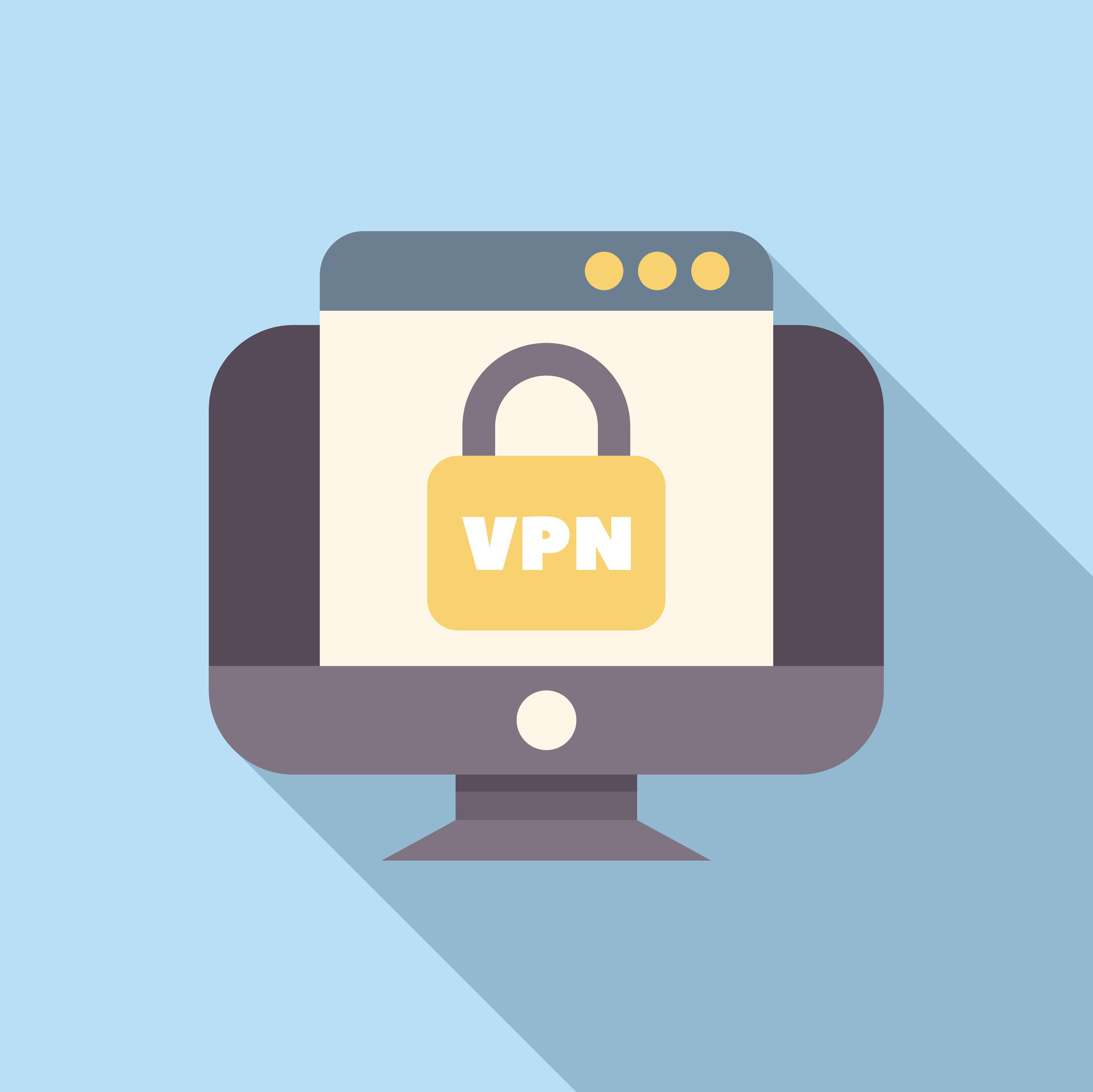 Computer showing vpn icon on screen for privacy and security 47223379 ...