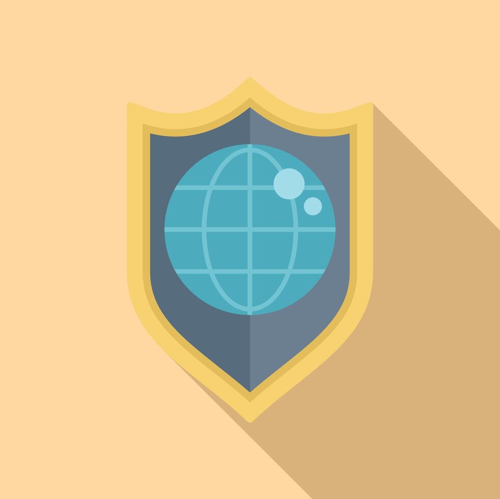 Global shield protecting earth with secure network connection vector