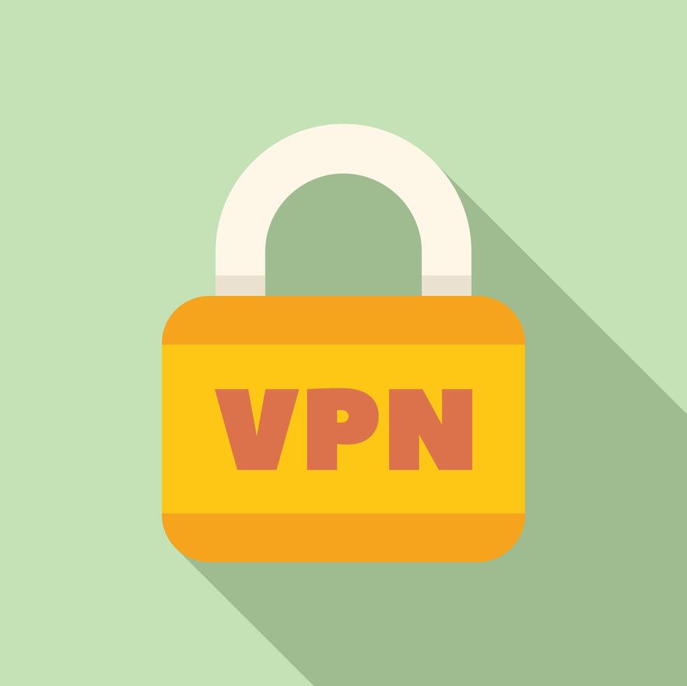 Yellow vpn lock providing secure connection for online privacy vector
