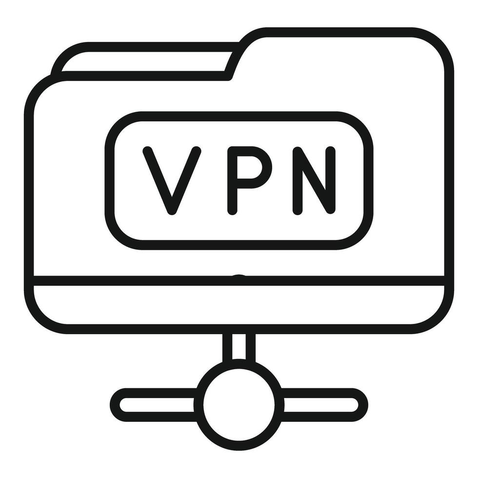 Computer connecting to vpn server using network icon vector