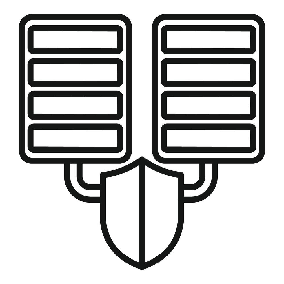 Data protection icon showing secure server network vector