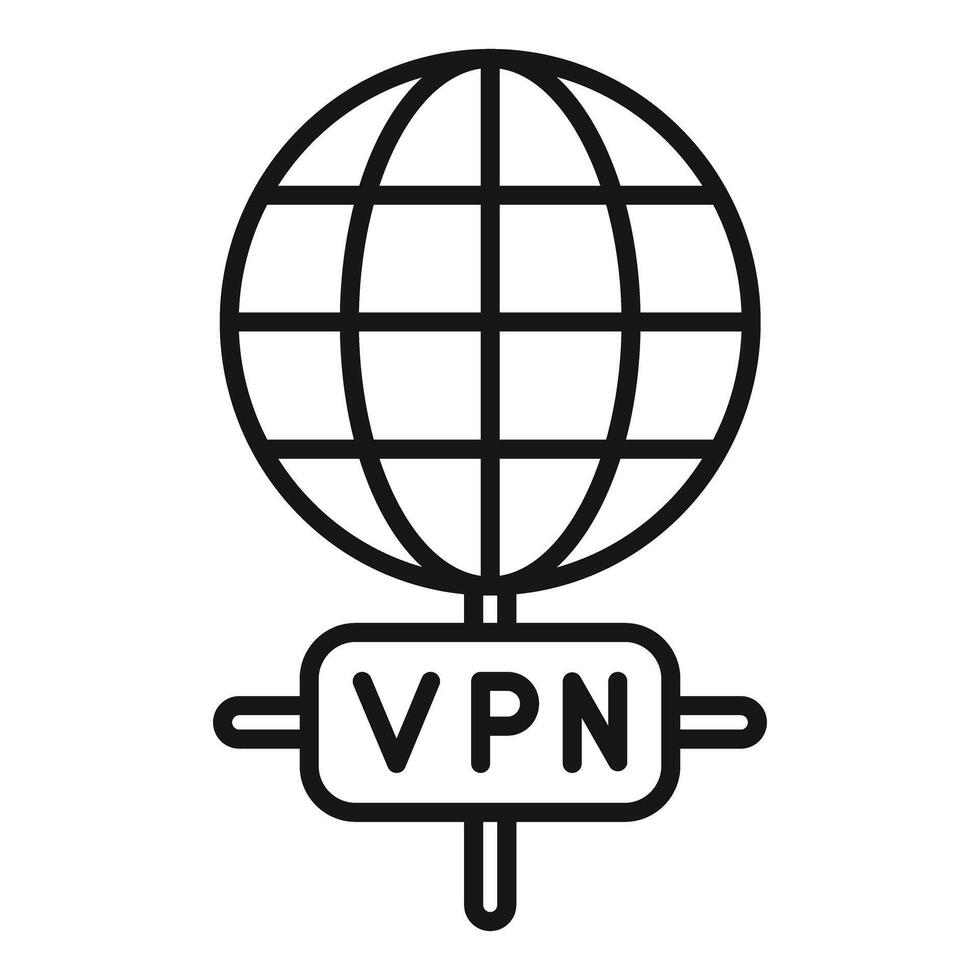 Global vpn network connecting to the world wide web vector