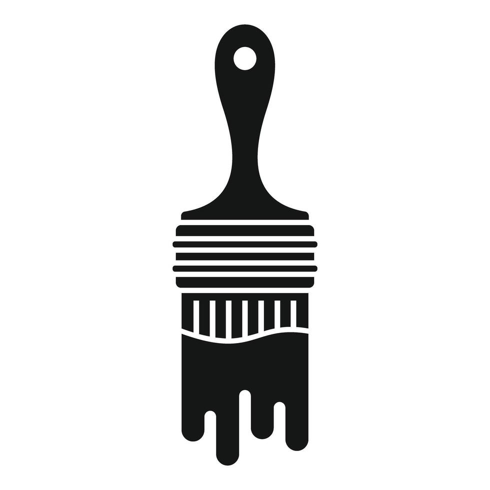 Black paint brush dripping with paint for home renovation vector