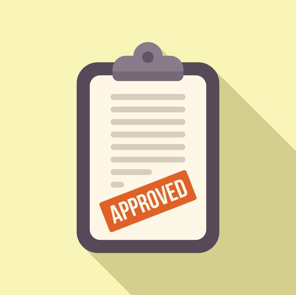 Clipboard showing approved document for agreement vector