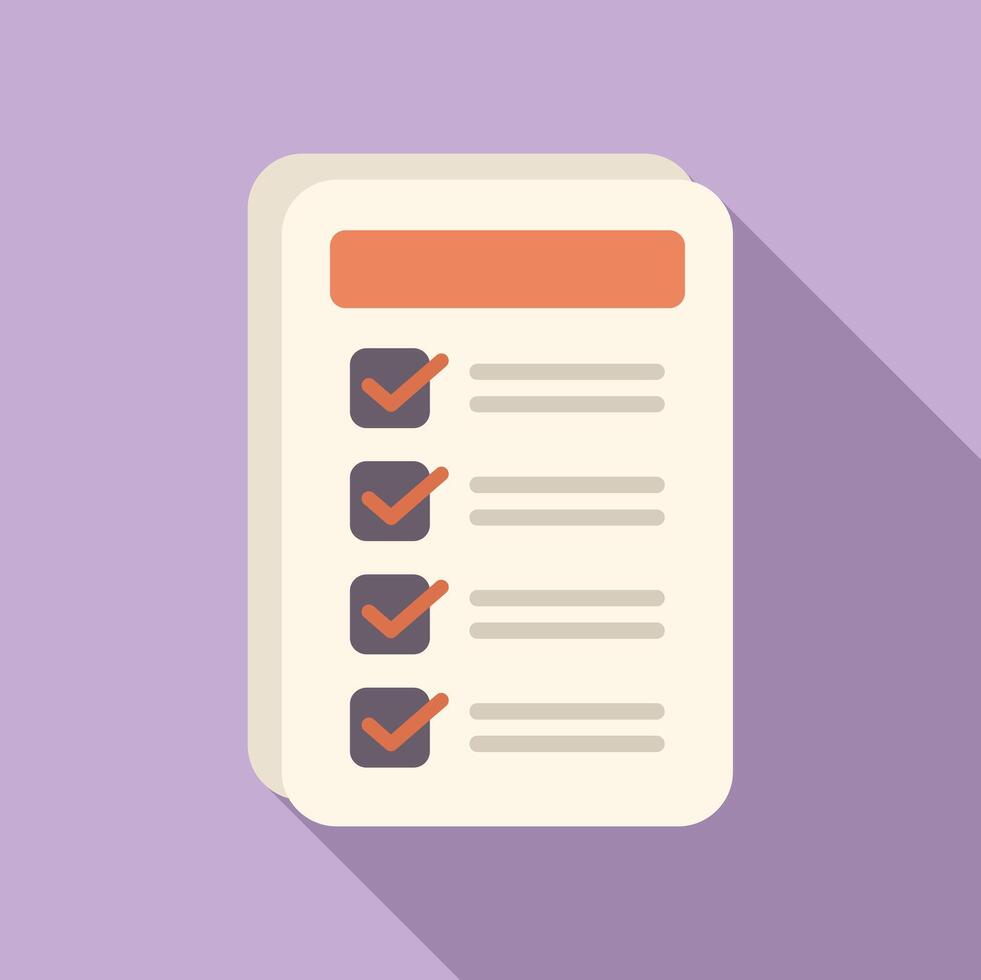 Checklist showing check marks for task completion and productivity vector