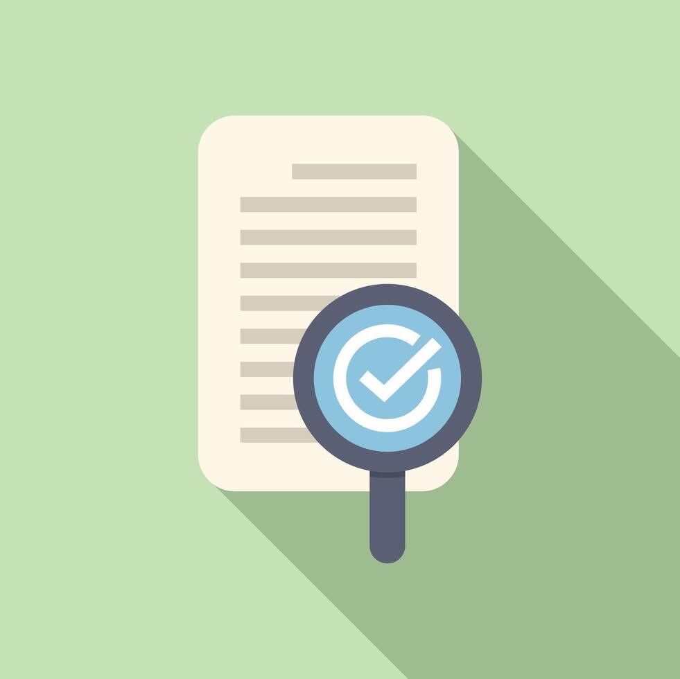 Magnifying glass validating document with check mark icon vector