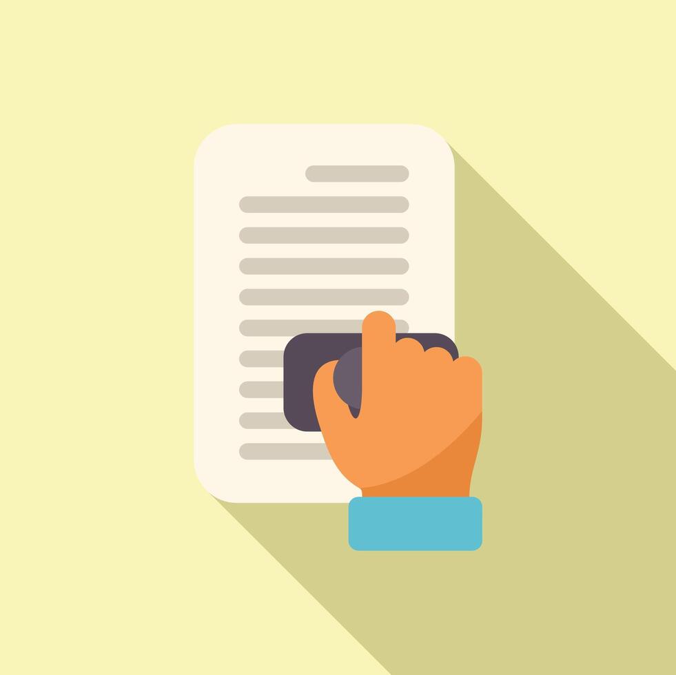 Notary public approving document with stamp icon vector