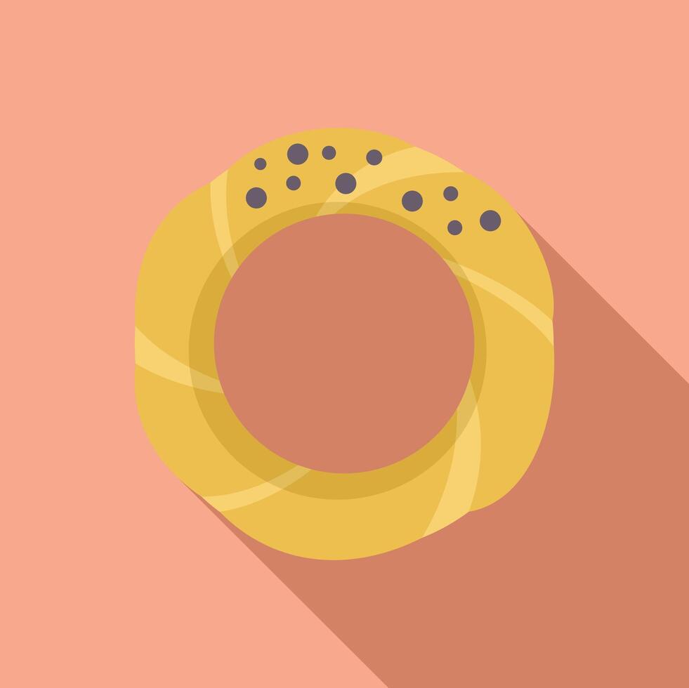 Traditional turkish simit bread with sesame seeds on pink background vector