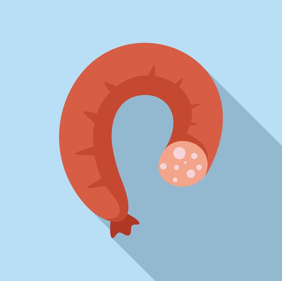 Smoked sausage icon showing meat product for bbq vector