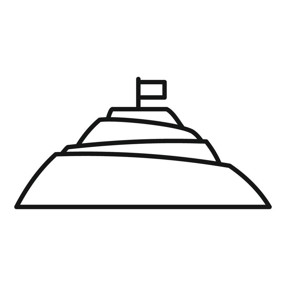 Flag standing on top of mountain representing success vector