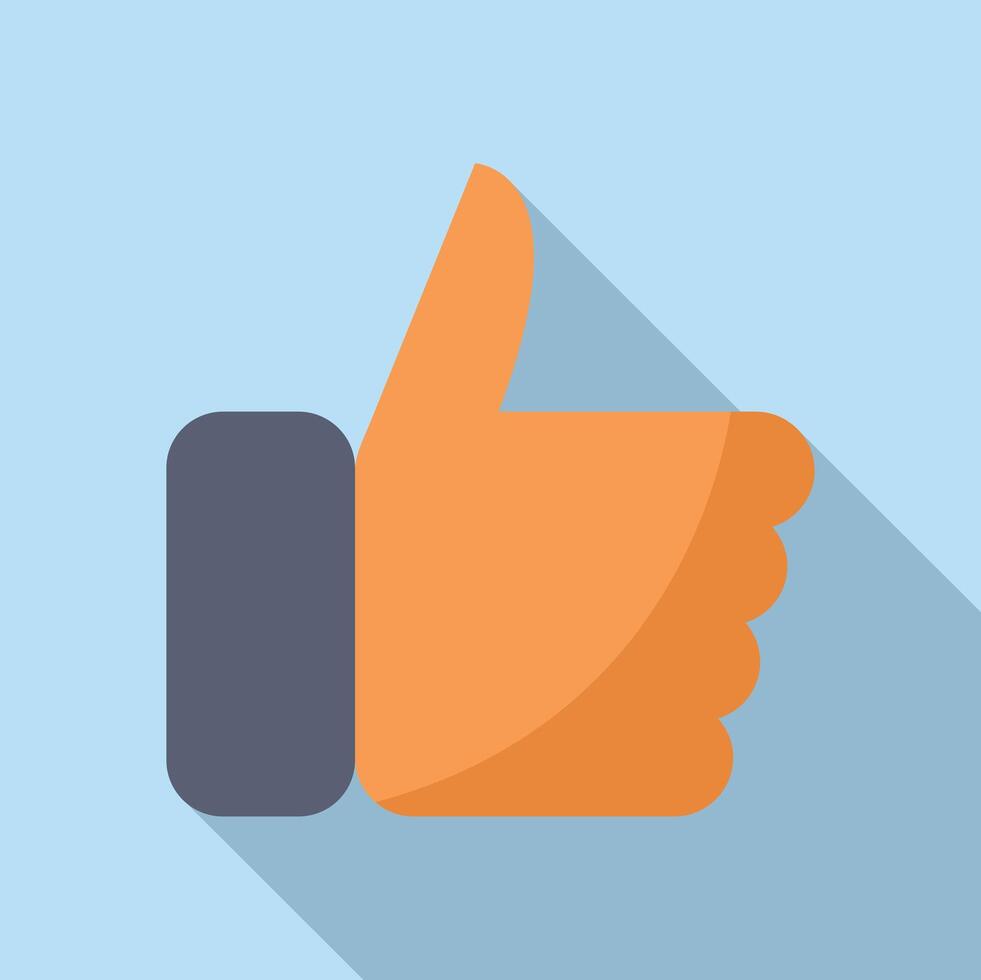 Hand showing thumbs up gesture in flat design style vector