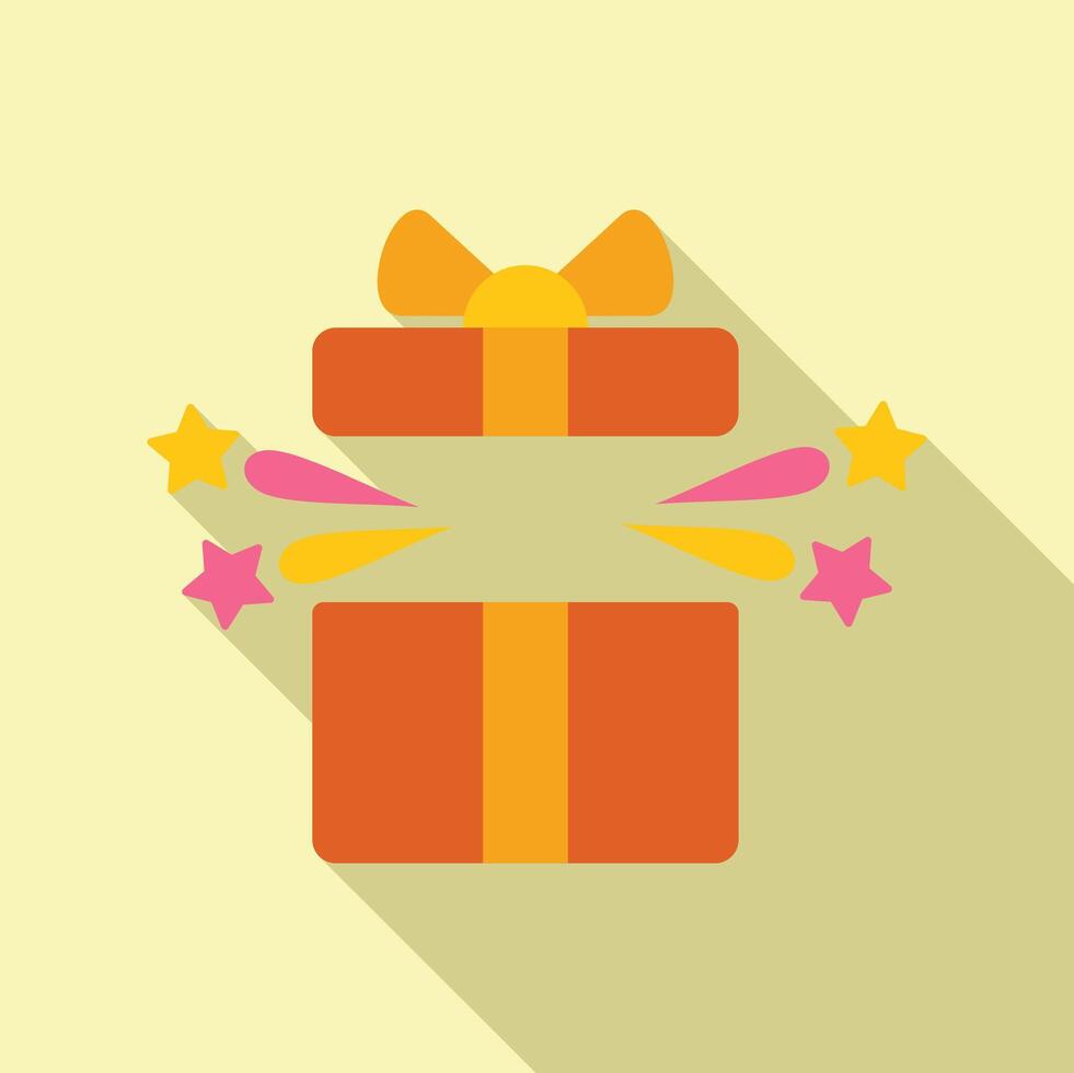 Open gift box exploding with confetti and stars vector
