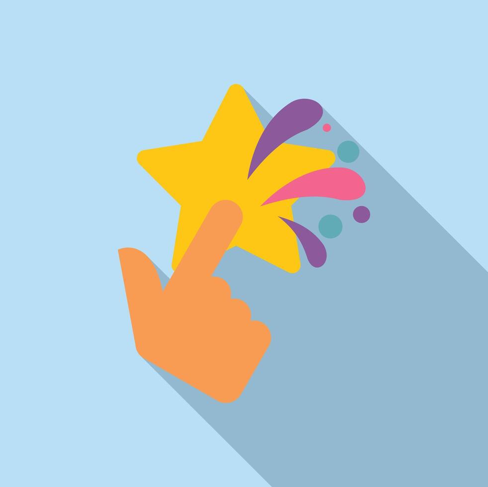 Hand touching a star generating colorful splashes, concept of success, creativity, and innovation vector