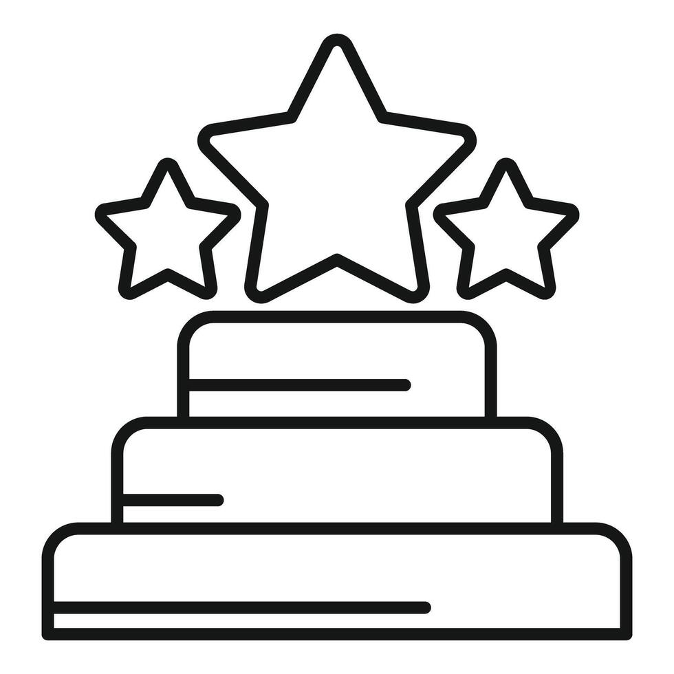 Podium icon showing three stars representing quality ranking system vector