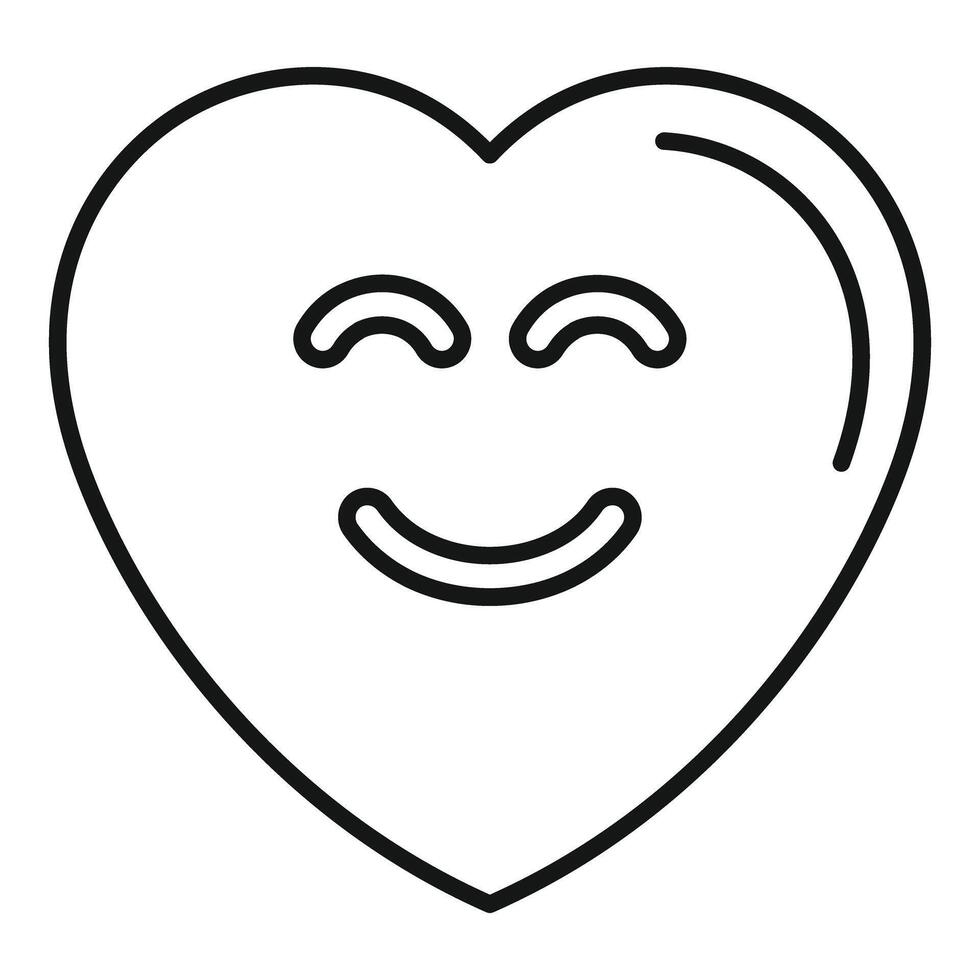 Heart shape smiling with closed eyes showing love and happiness vector