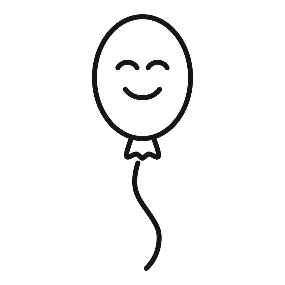 Happy balloon is floating with a big smile icon vector