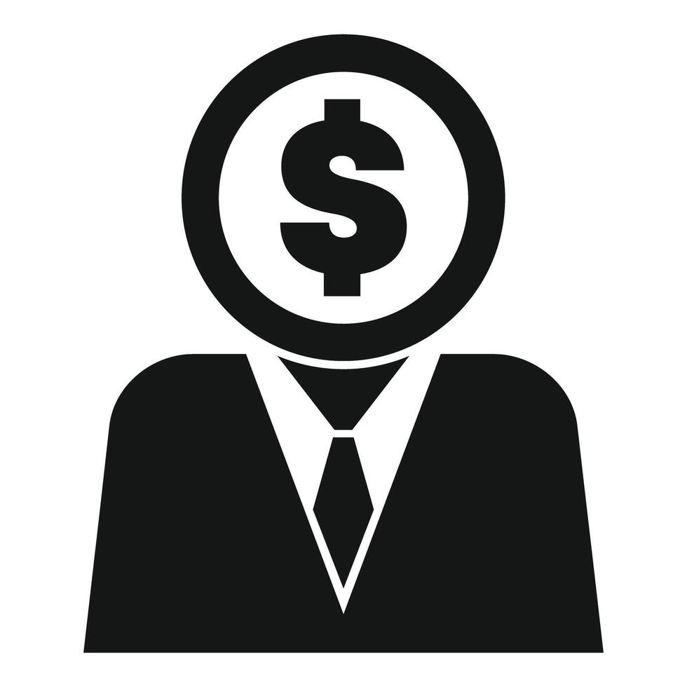 Businessman thinking about money making business icon vector