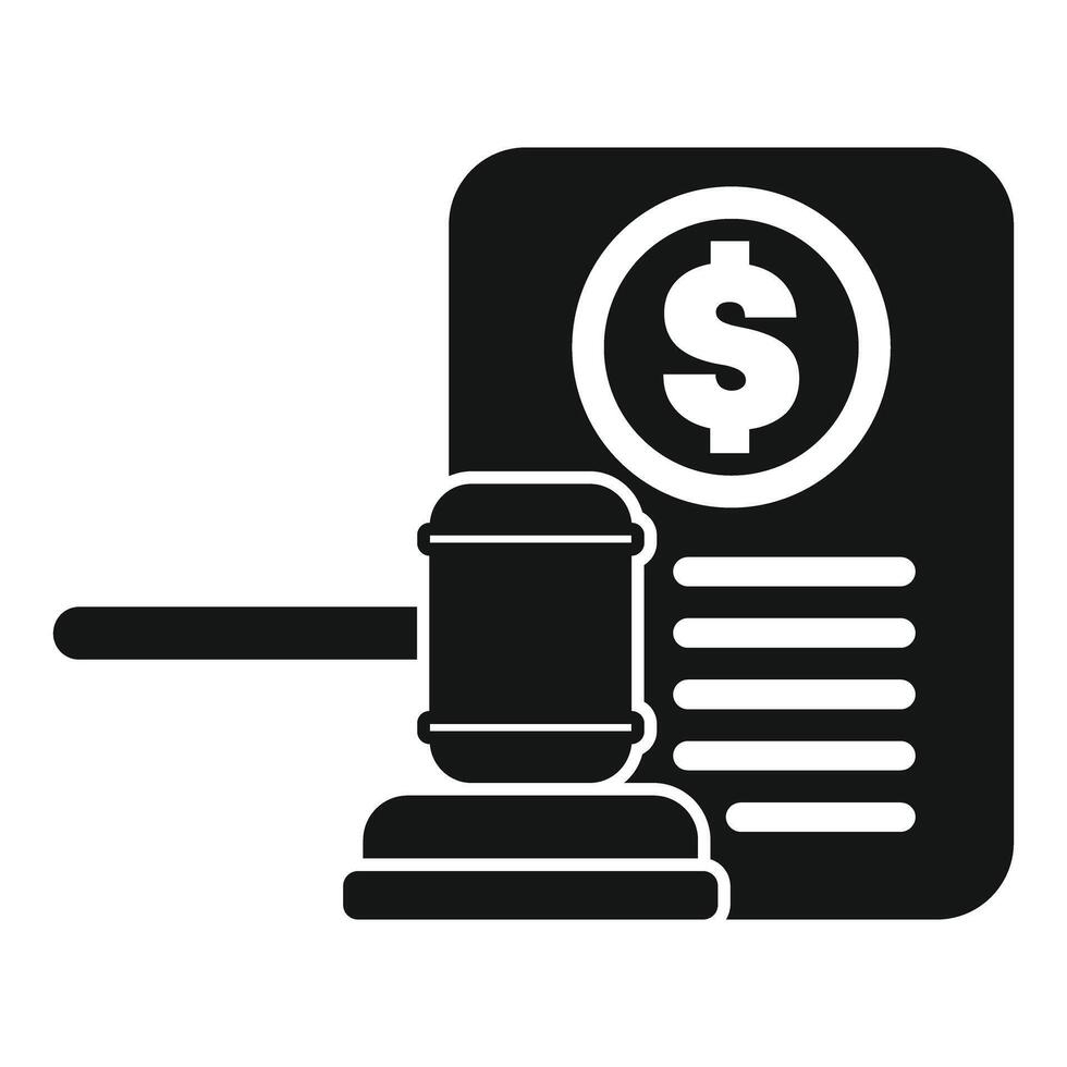 Judge gavel striking auctioning expensive legal document vector
