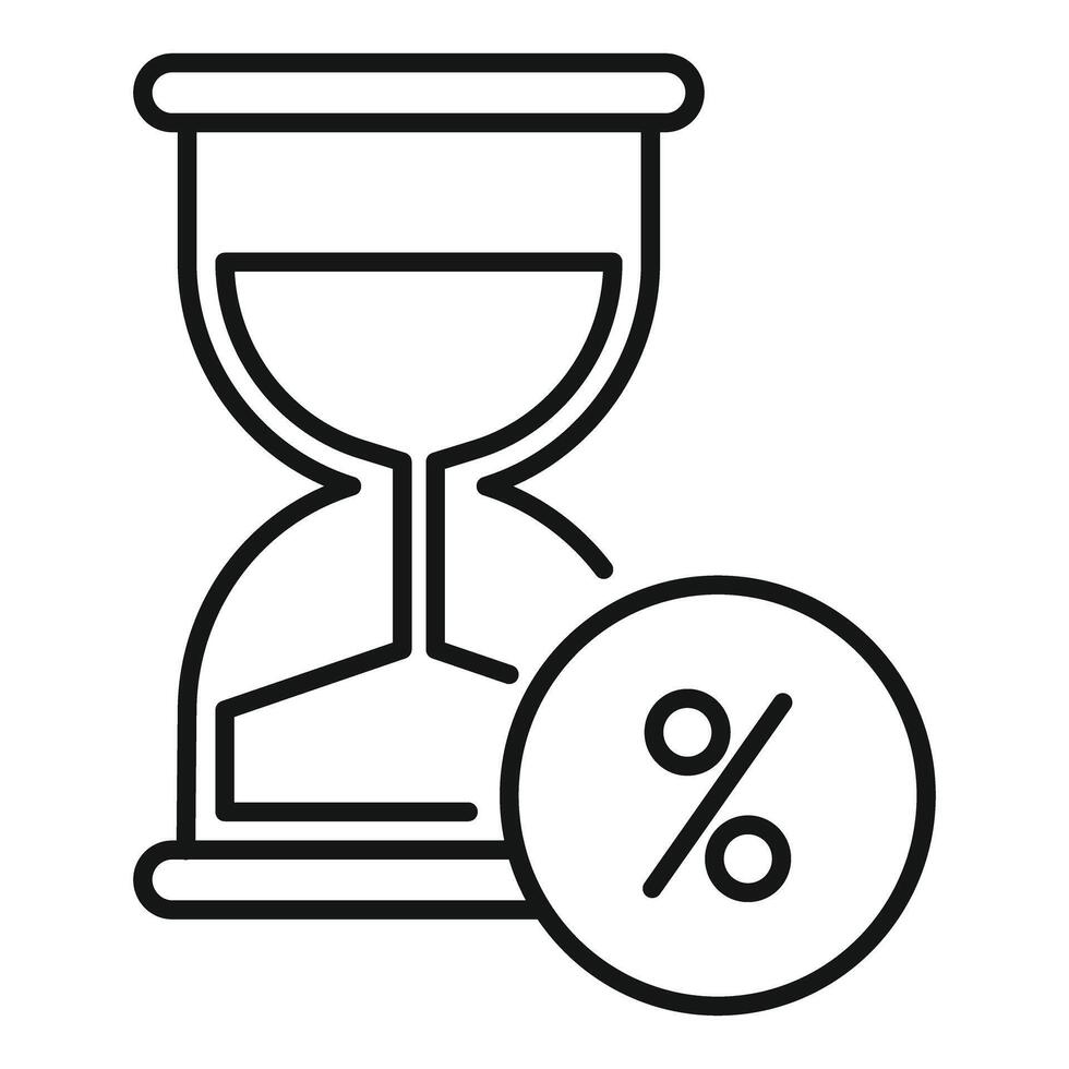 Hourglass showing interest rate for loan calculation vector