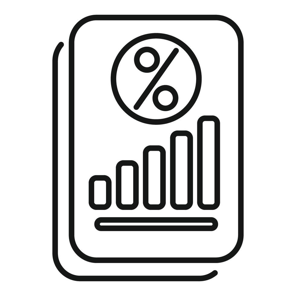 Financial report showing growing interest rate on mobile phone vector
