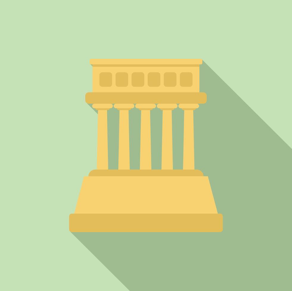 Ancient greek temple building facade standing on podium vector