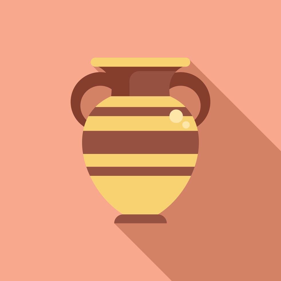 Ancient greek clay vase with two handles standing on the table vector