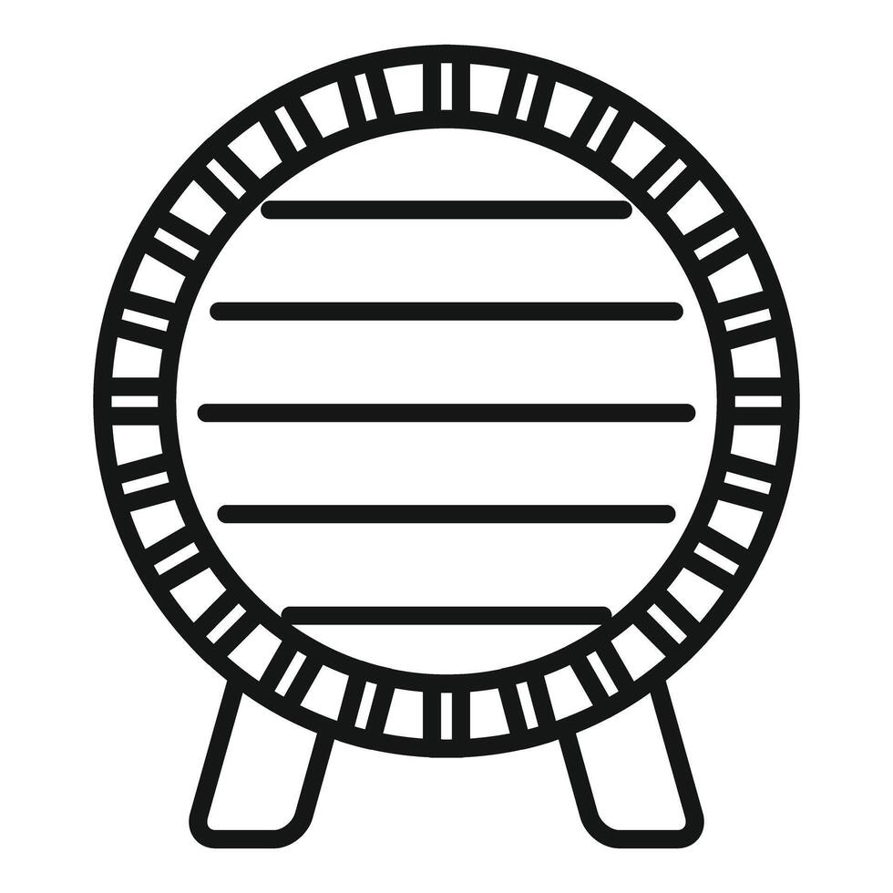 Wooden barrel standing on stand icon thin line style vector