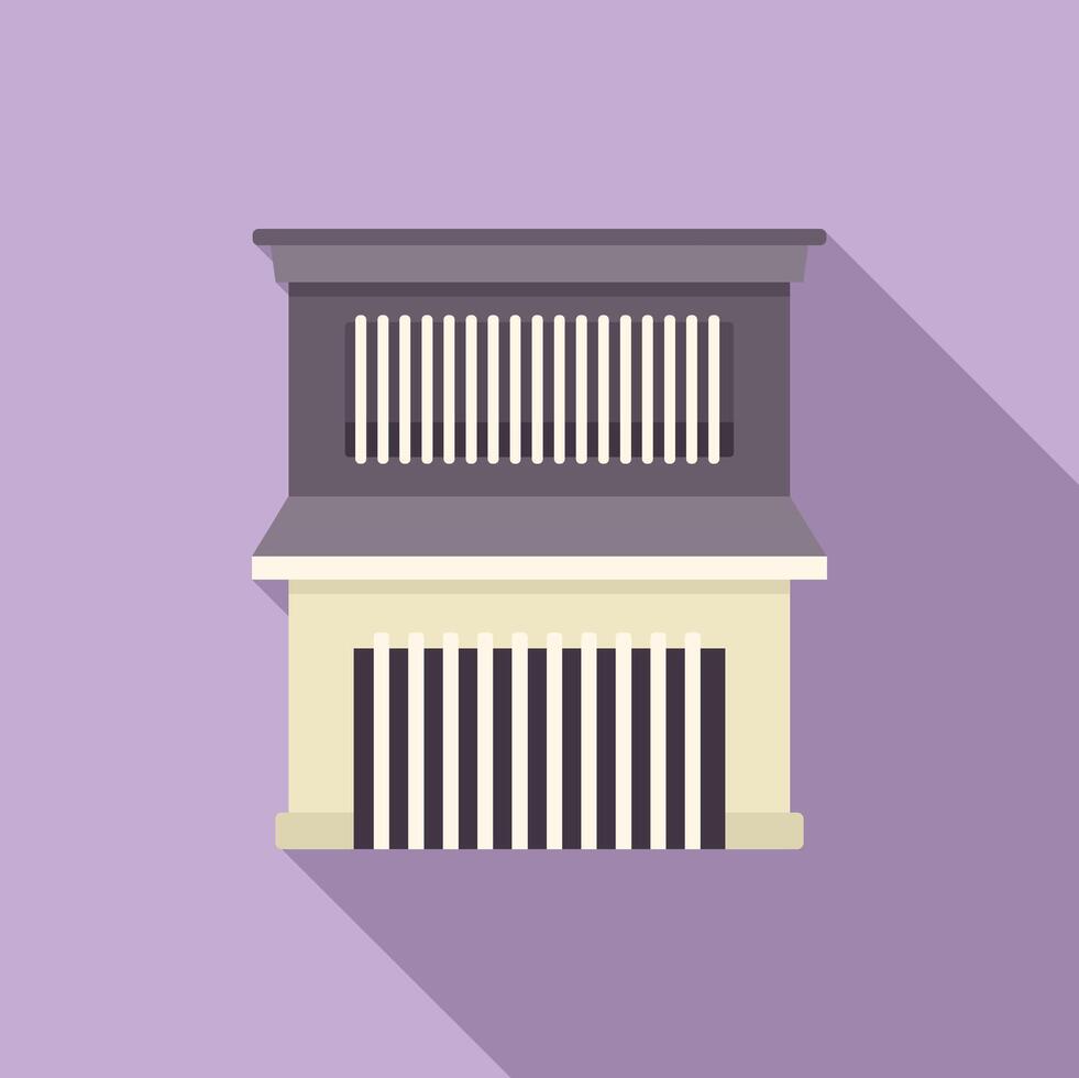 Facade of modern building with columns and windows reflecting modern architecture vector