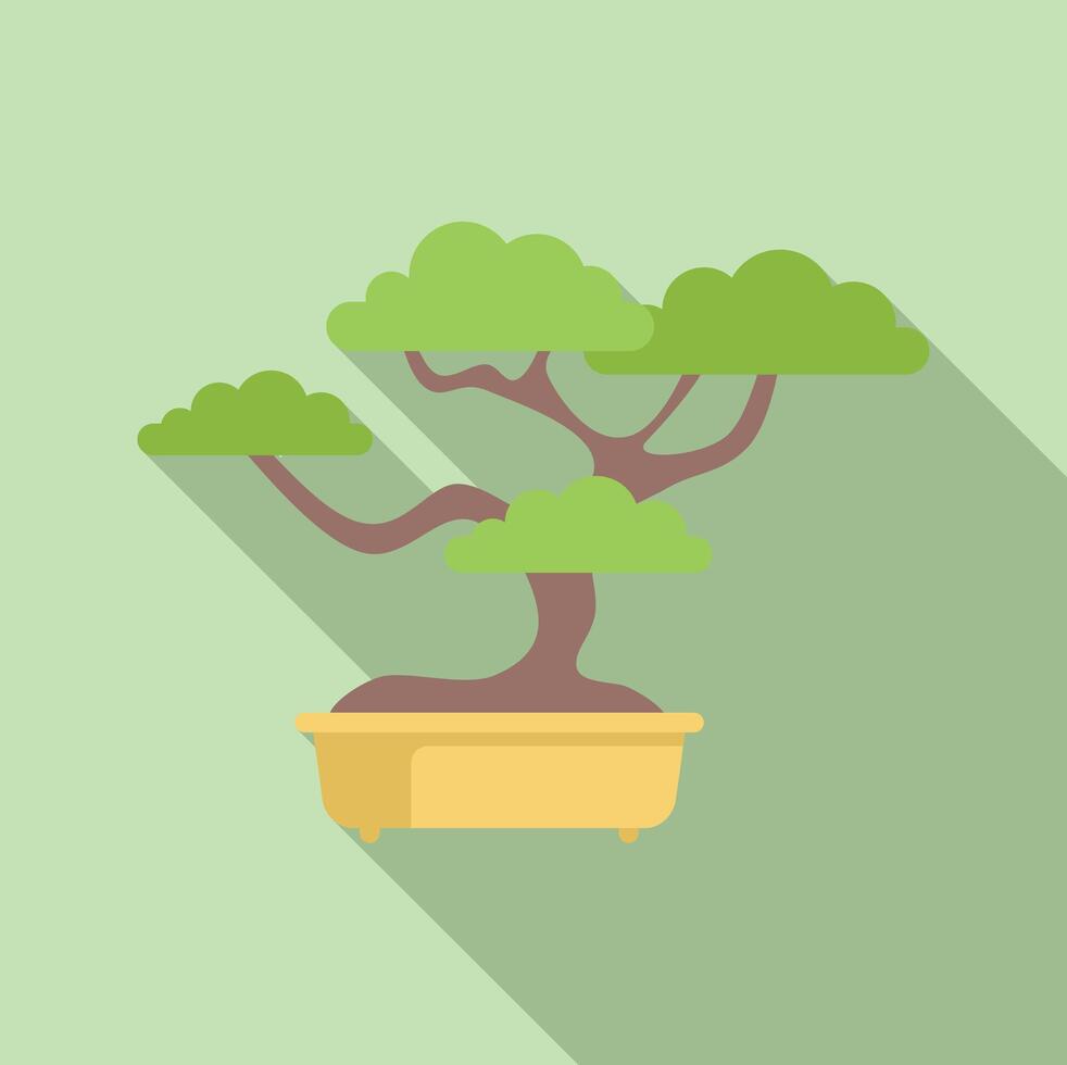 Small bonsai tree growing in a pot vector