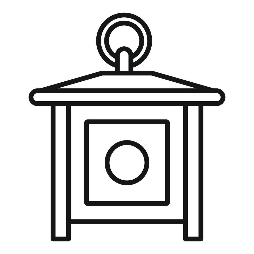 Round handle lantern icon showing light and illumination vector