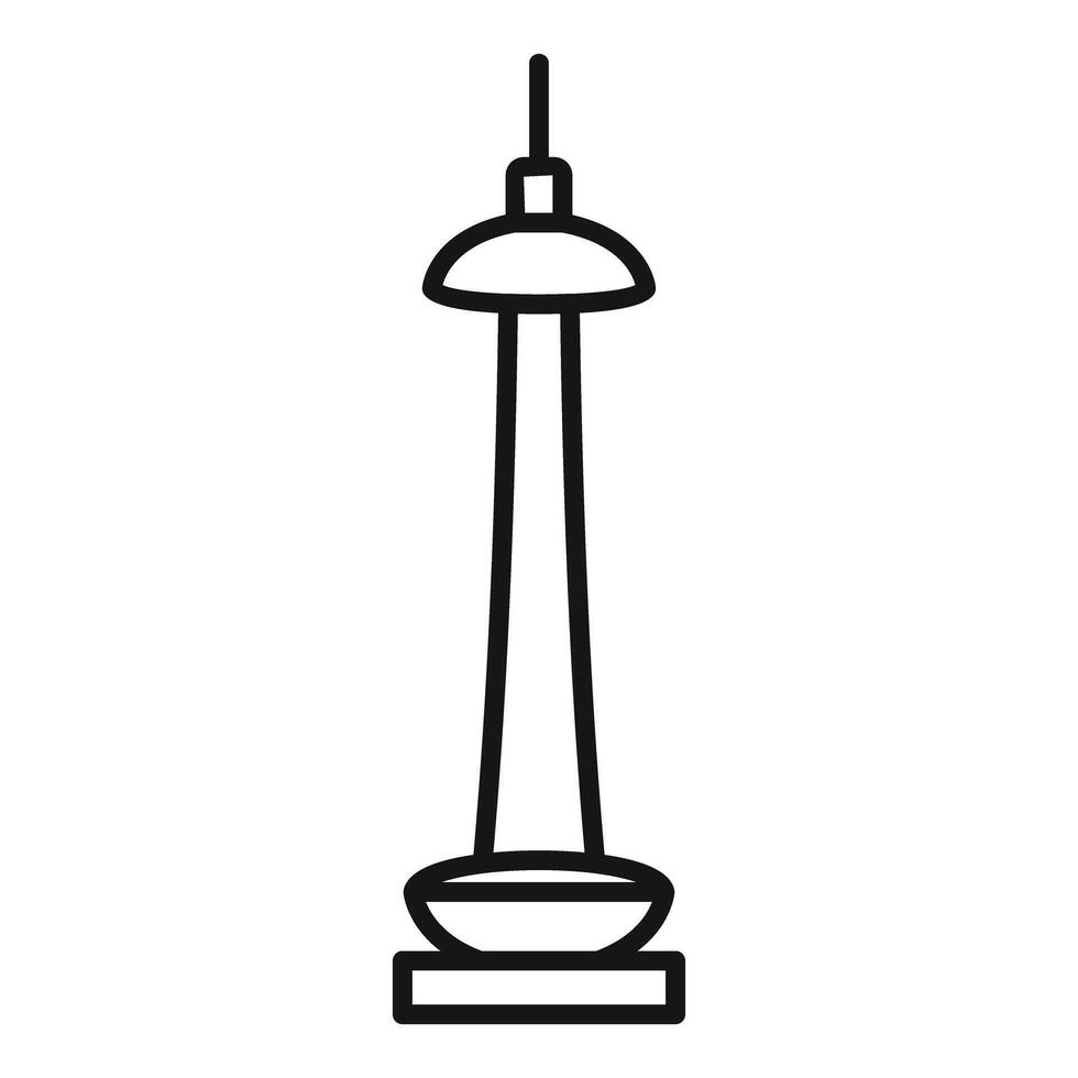 Kuala lumpur tower standing tall in line art style vector