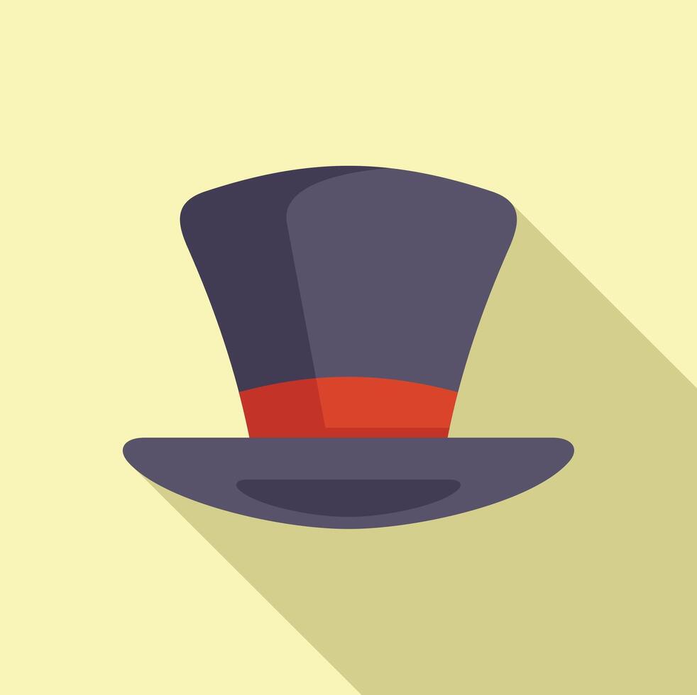 Classic magician top hat casting long shadow vector