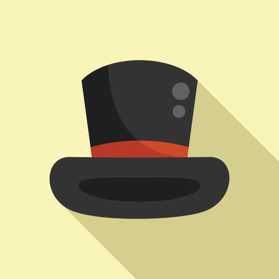 Black magician top hat casting a shadow on yellow background vector