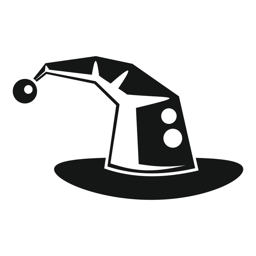 Witch hat pointing up with big brim icon simple style vector