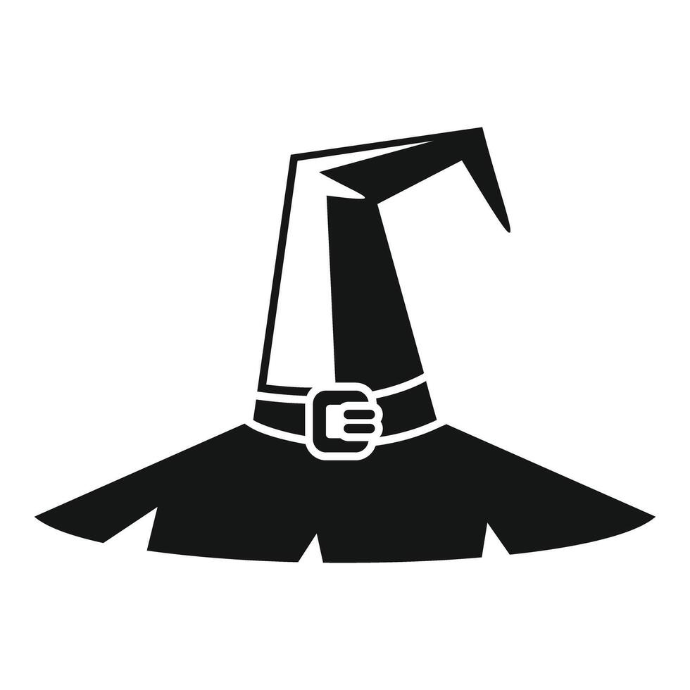 Black witch hat with buckle pointing up silhouette vector