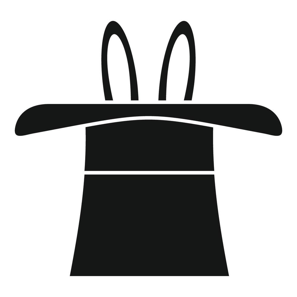 Magician top hat with rabbit ears emerging is appearing vector