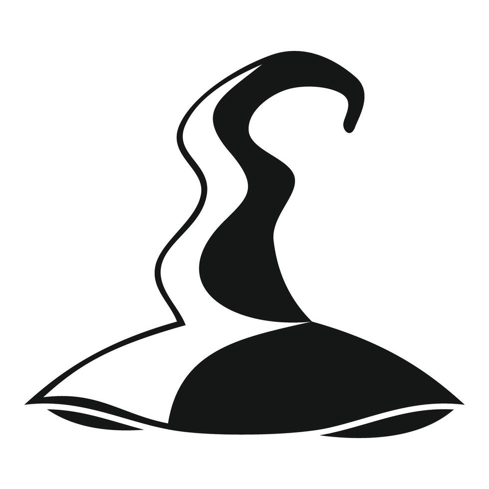 Black and white illustration of a witch or wizard hat for halloween costume parties vector