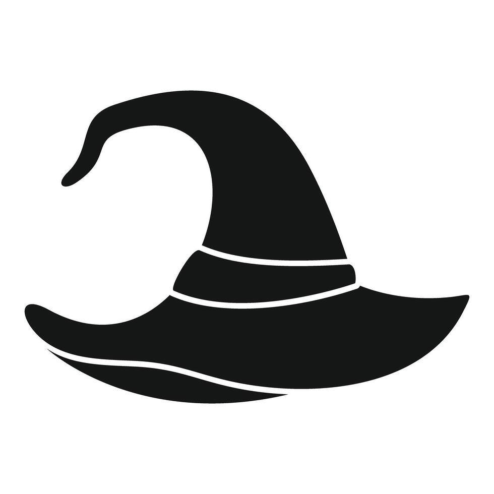 Black witch hat pointing up representing halloween costume vector
