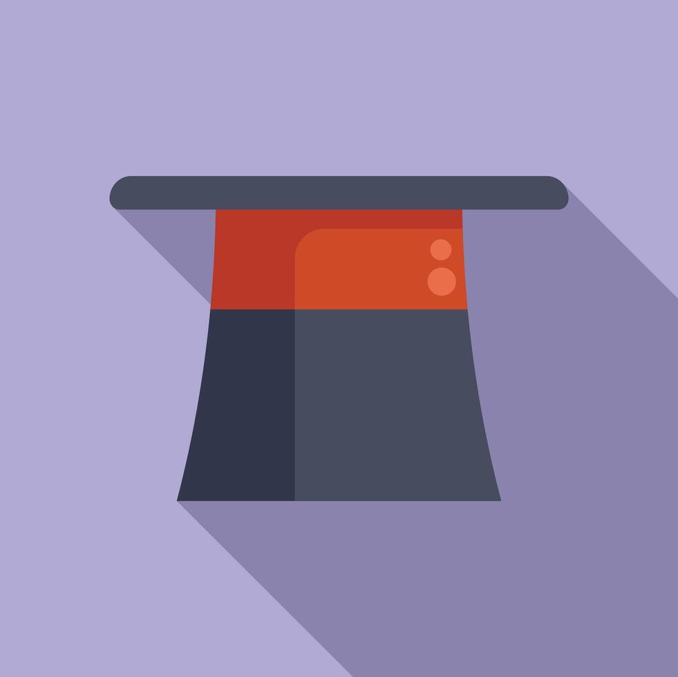 Magician top hat casting long shadow on purple background vector