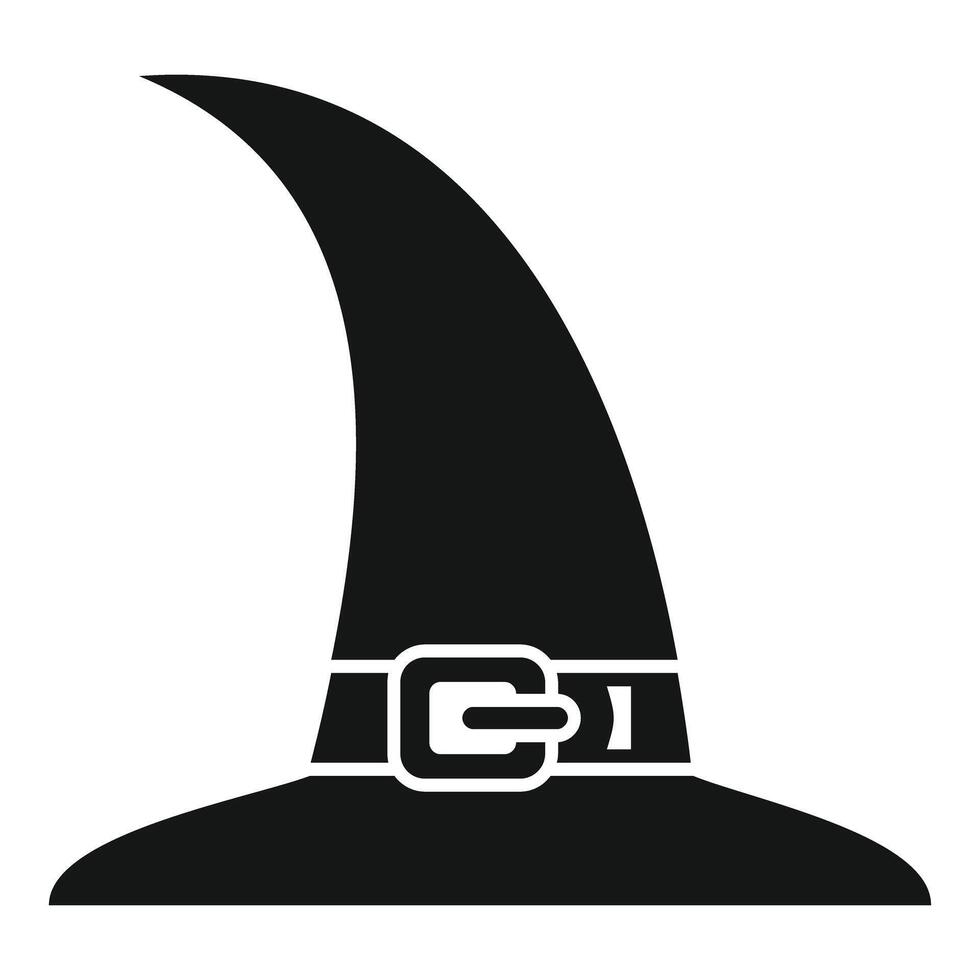 Simple icon of a witch hat with buckle vector