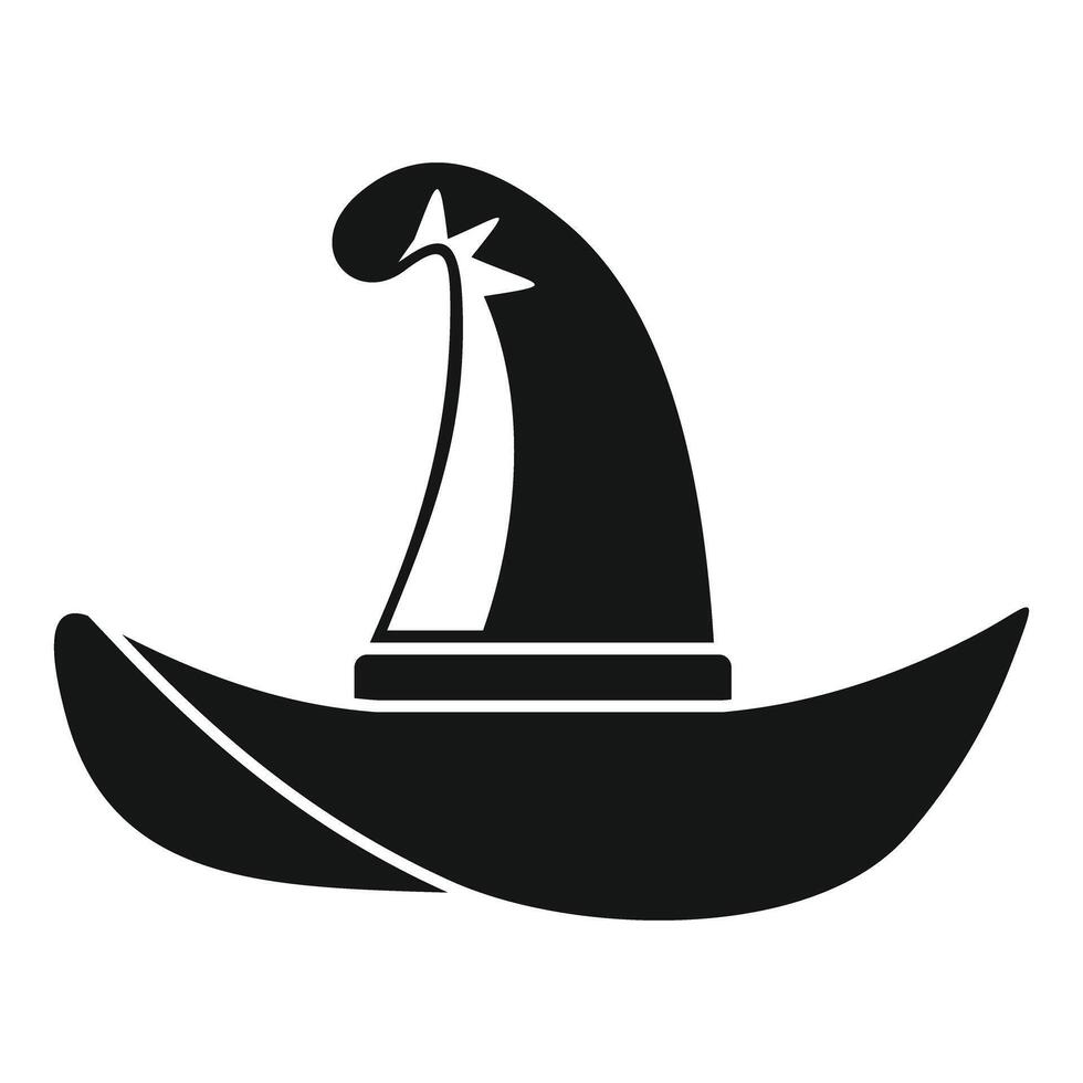 Wizard hat with star showing magic and sorcery vector
