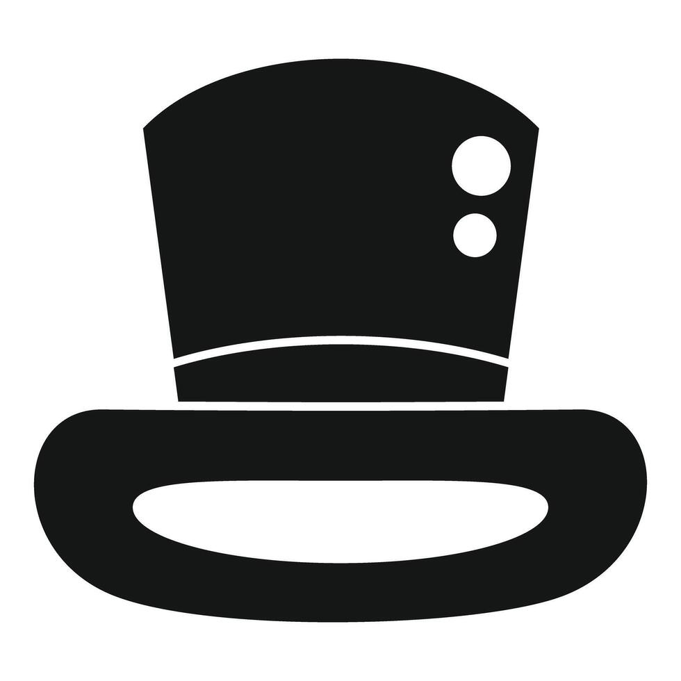 Black top hat with two buttons icon simple style vector
