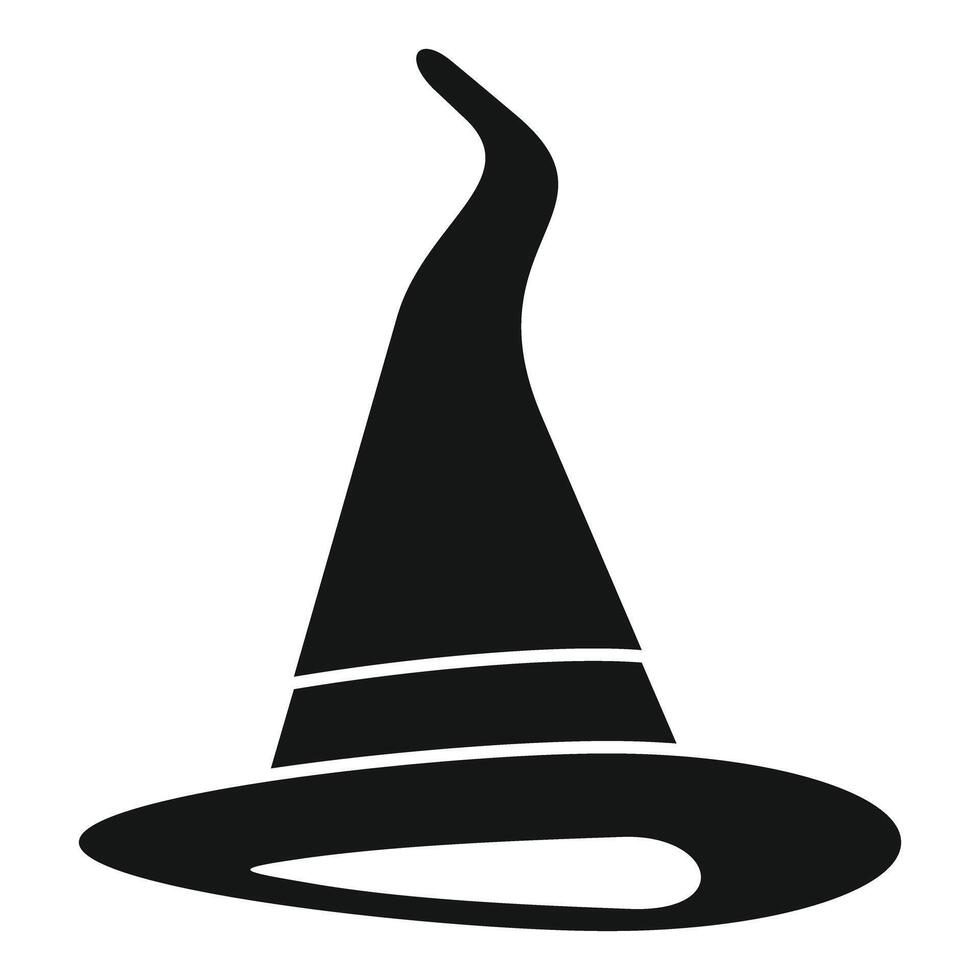 Black witch hat pointing up with buckle for halloween costume party vector