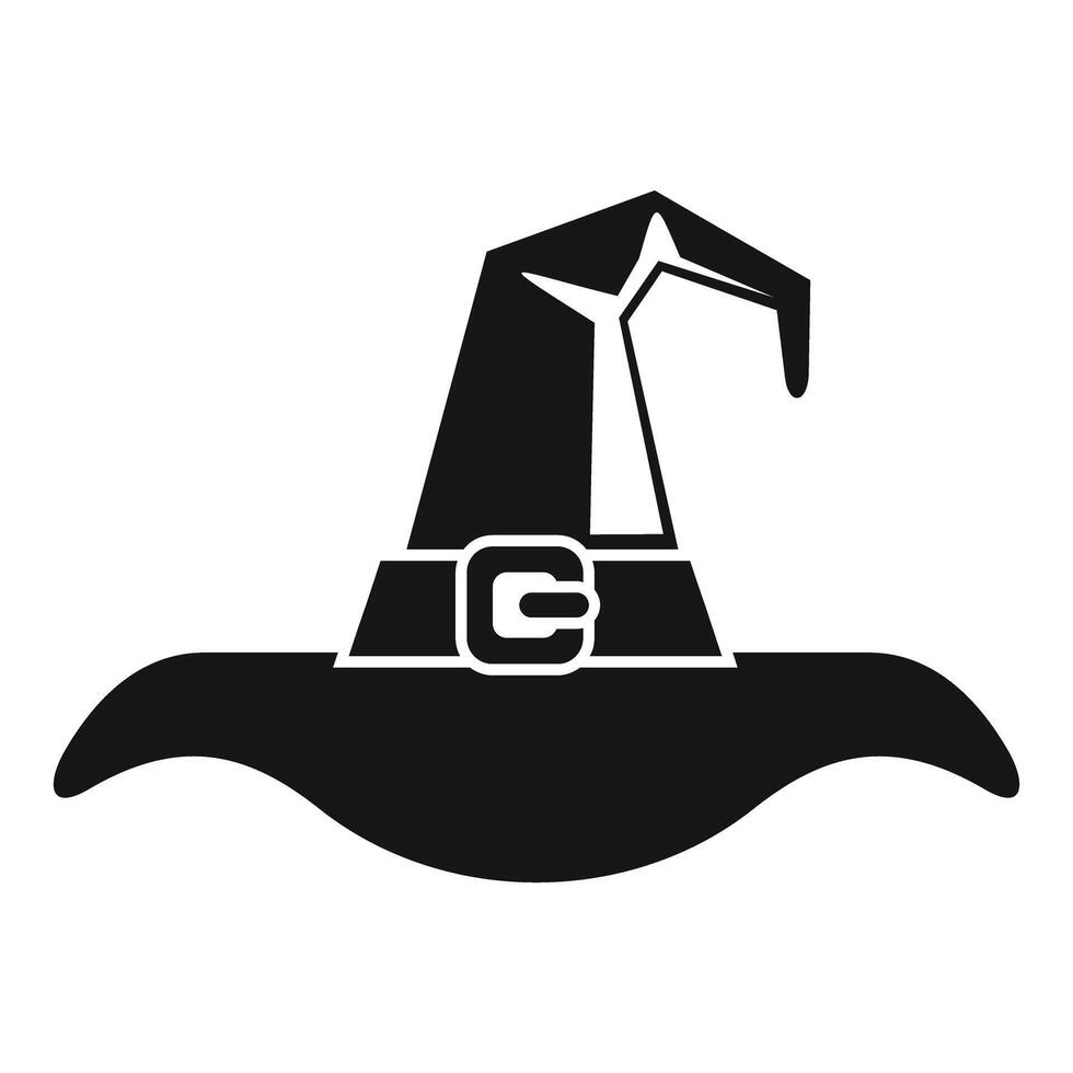 Black witch hat with buckle showing magic for halloween vector