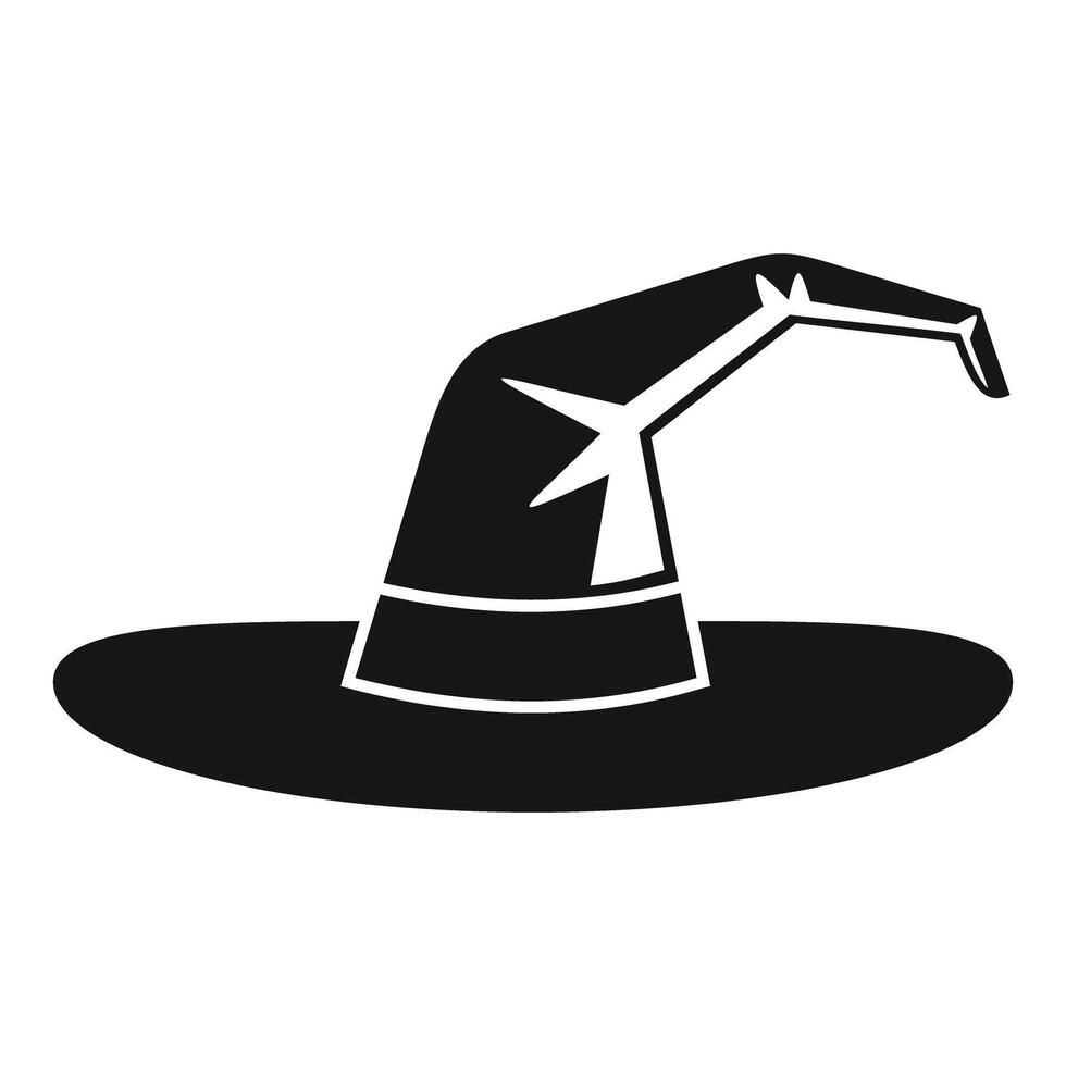 Black witch hat standing up with buckle pointing upwards vector