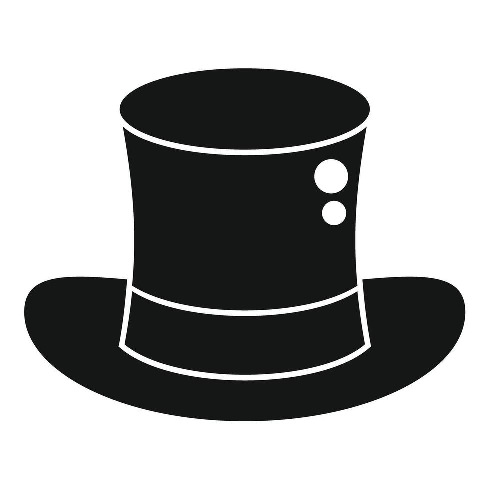 Black top hat standing up with buttons on side vector