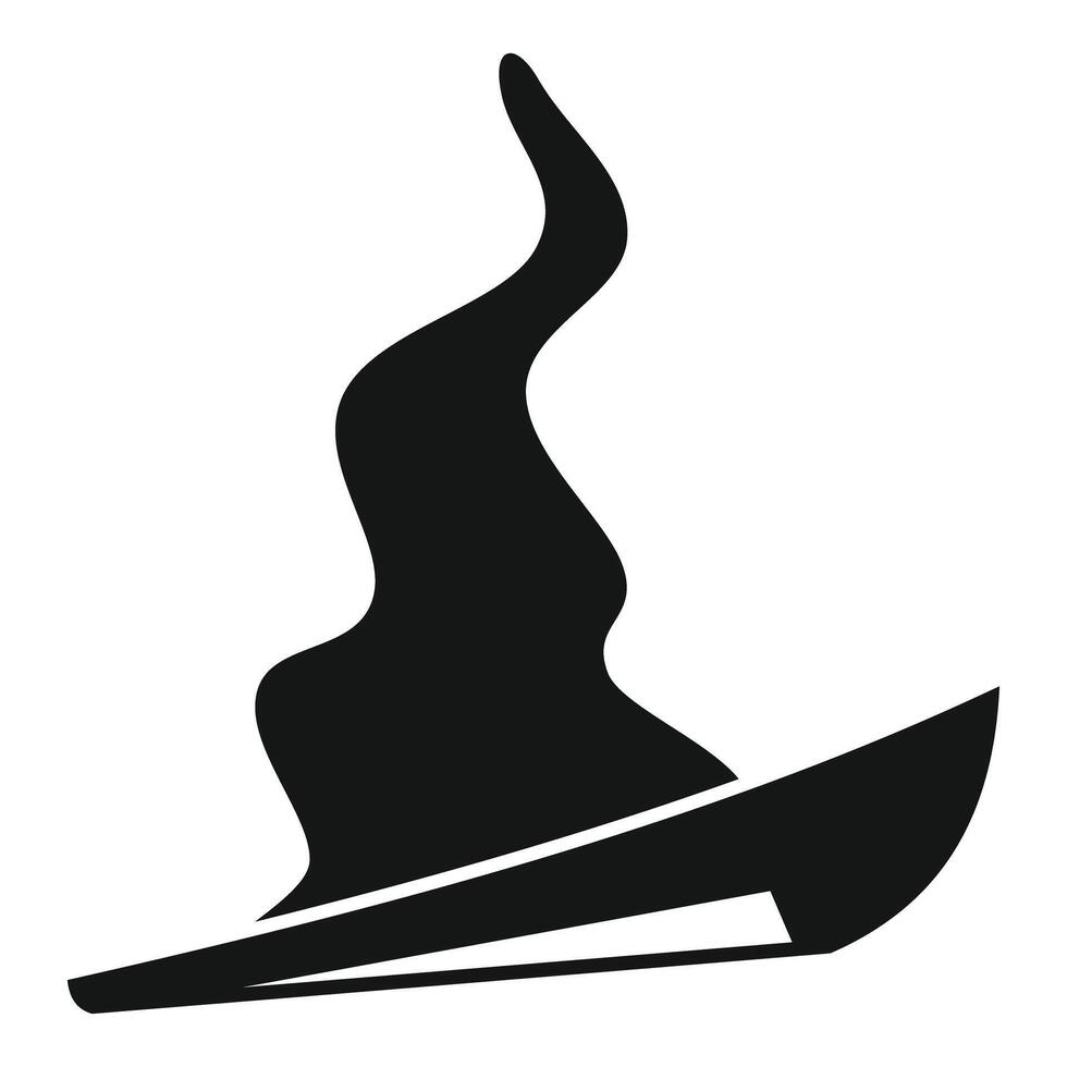 Black witch hat floating in the air for halloween celebration vector